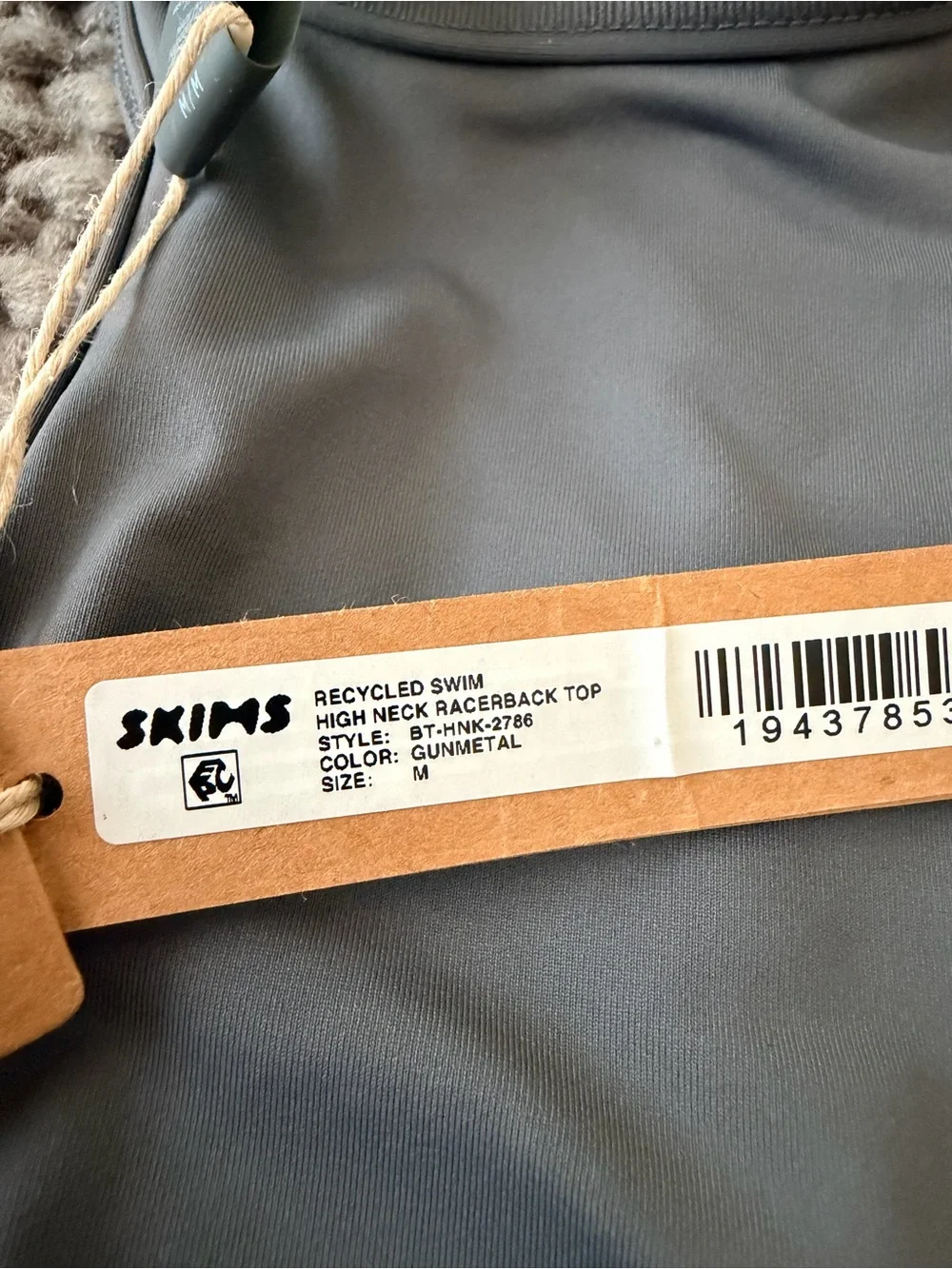 NWT Skims Gray Racerback Swim top-Neutral Gray